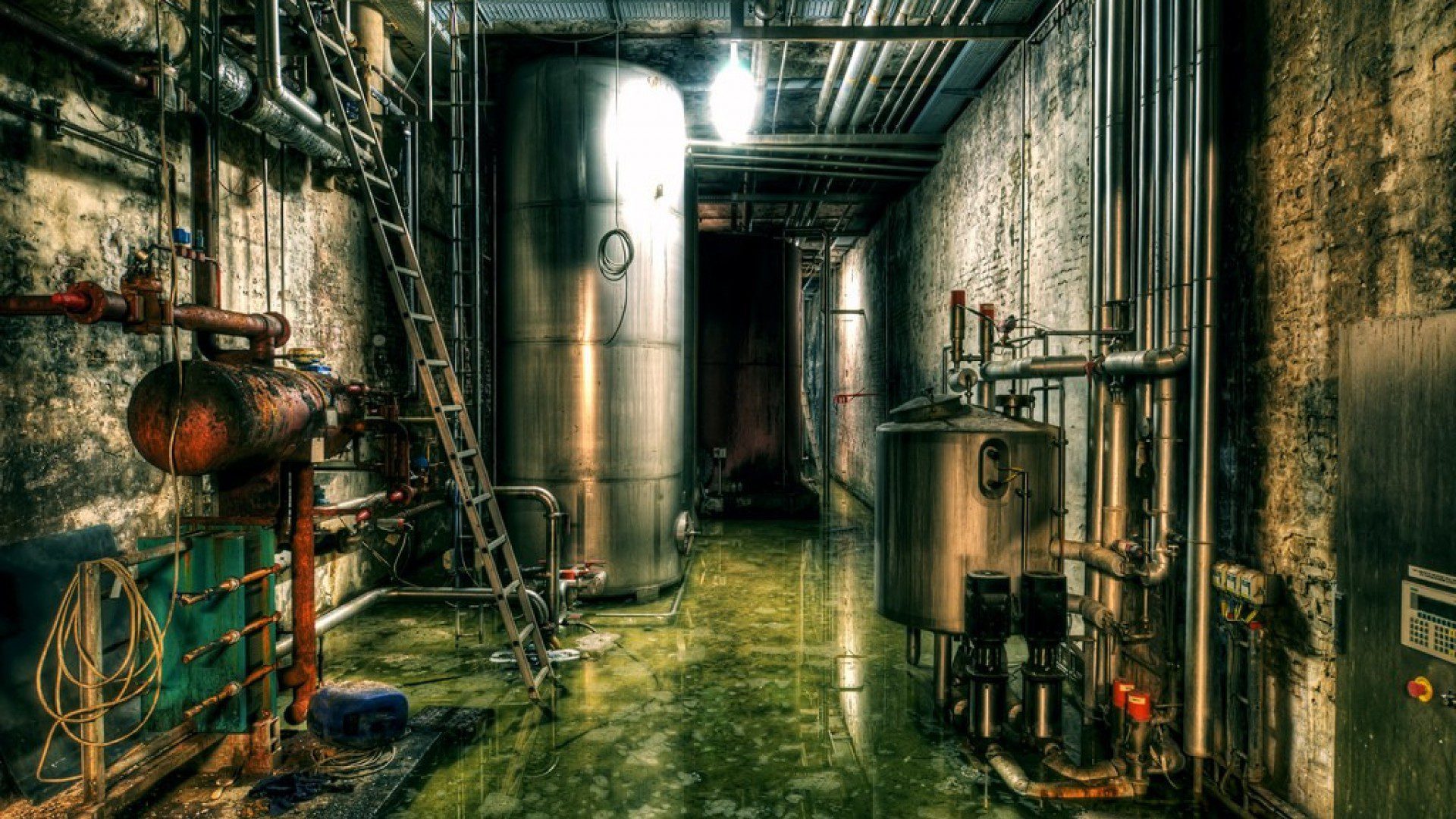 other flooded industrial basement water cityscapes urban abandoned industry mechanical flood desktop background images