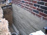 Step 2 Parged with Waterproofing Cement