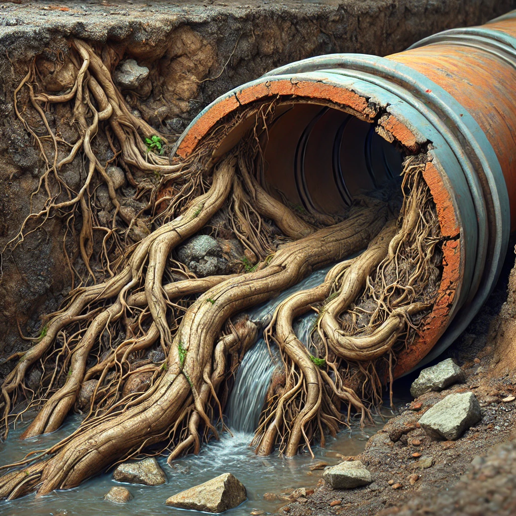 tree roots in sewer line